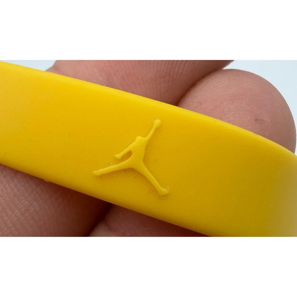 Vintage Nike Air Jordan Silicone Wristbands Set Red Black Yellow I Own The Ball